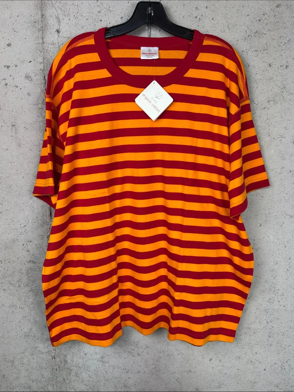 Hanna Andersson Bold Red & Orange Striped shorts pjs set XL
